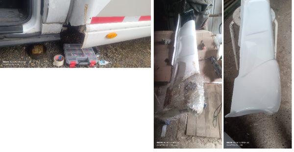 Reconstrucción de piezas  de carrocería en motorhome