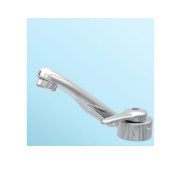 Llave de agua mono comando fría/caliente cromada, plegable